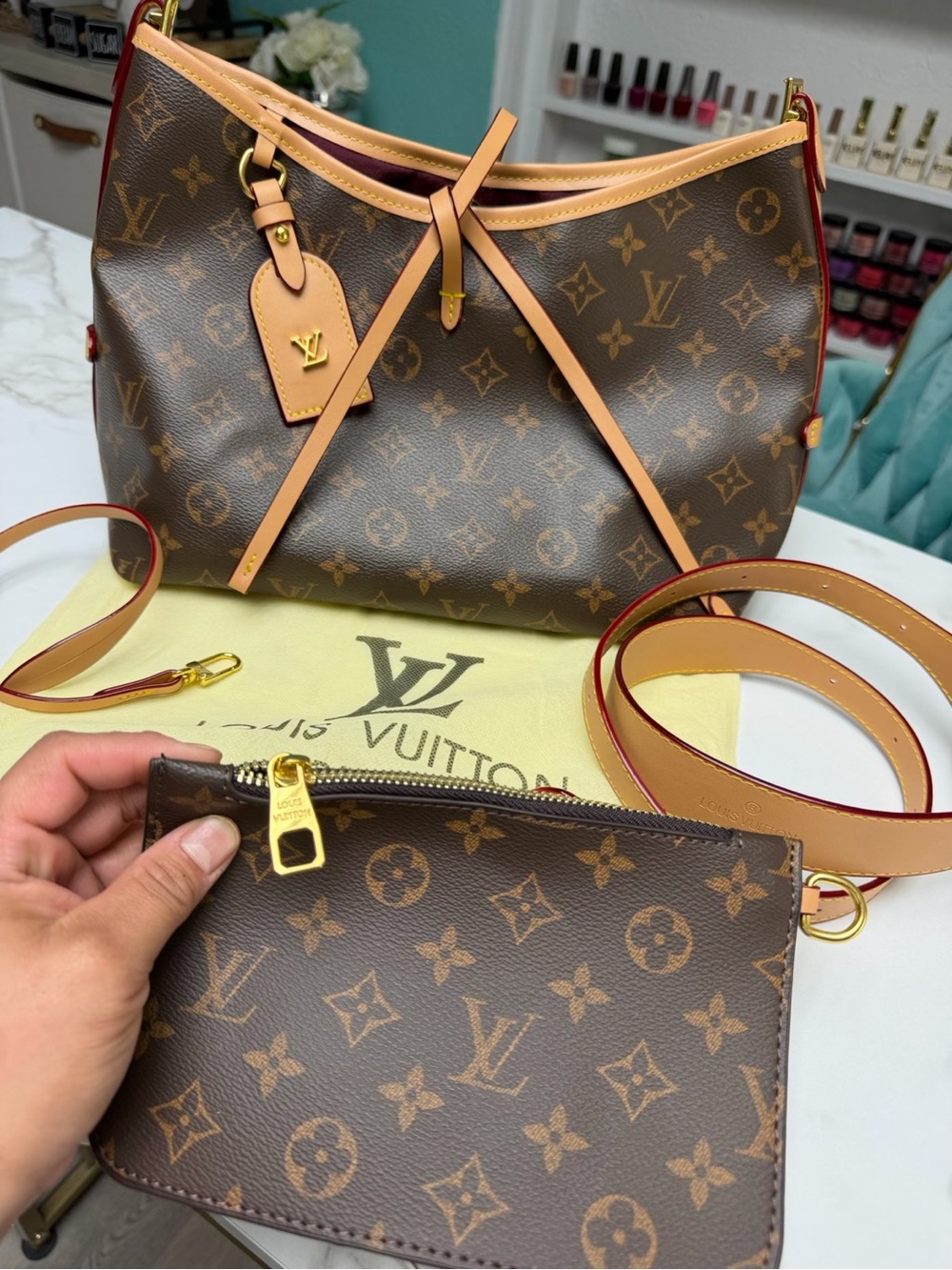 Louis Vuitton Monogram Canvas Shoulder Bag with Vachetta Trim